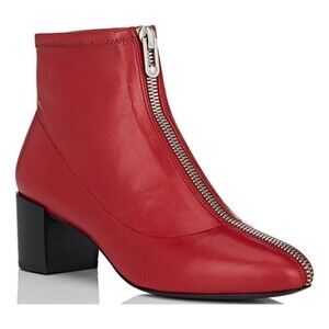 Stella Luna Silver Zipper Ankle Boots Sz 8.5 Edgy Moto Boho Modern Red from 2017